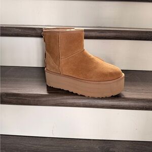 Tan Suede Women's Platform Boots